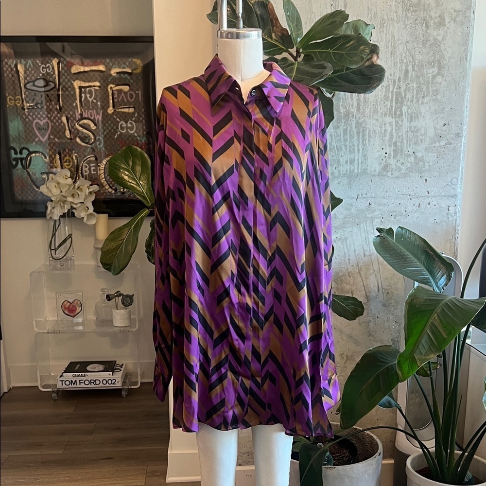 Marina Rinaldi Vibrant Chevron Blouse